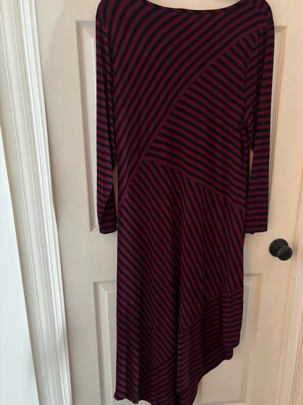 Chico's Striped Asymmetrical Striped Long Sleeve Dress (16/18-XL) - Picture 2 of 7